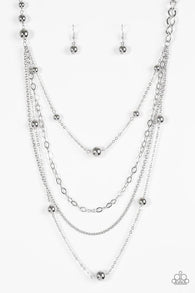 Boss Shimmer Silver Necklace-ShelleysBling.com-ShelleysPaparazzi.com