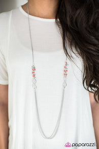 Endlessly Entwined - Orange Necklace-Paparazzi Accessories-ShelleysPaparazzi.com