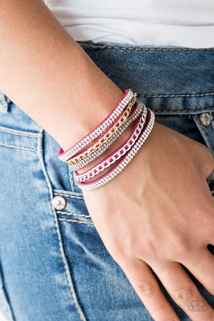 Lodge Luxe-Pink Urban Bracelet-Paparazzi Accessories