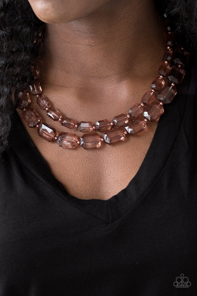 Ice Bank Copper Necklace, Paparazzi Accessories