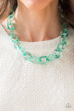 Ice Queen Green Necklace and Bracelet Set-ShelleysBling.com-ShelleysPaparazzi.com