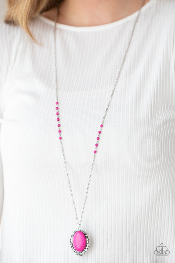 Long pink store necklace paparazzi