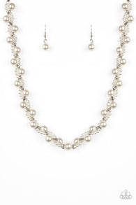 Uptown Opulence White Necklace and Bracelet Set