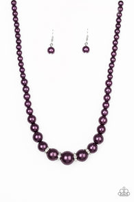 Party Pearls Purple Necklace