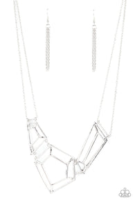 3-D Drama - Silver Necklace