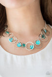 A Hot Shell-er Blue Necklace and Bracelet Set-ShelleysBling.com-ShelleysPaparazzi.com