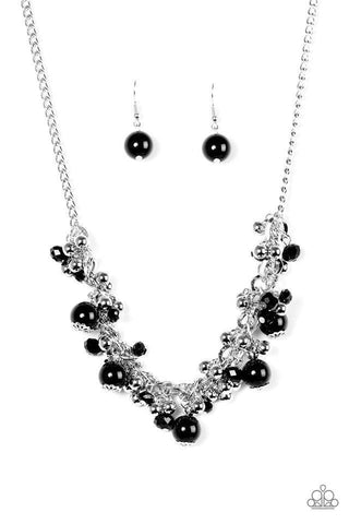 A Pop Of Posh Black Necklace-ShelleysBling.com-ShelleysPaparazzi.com