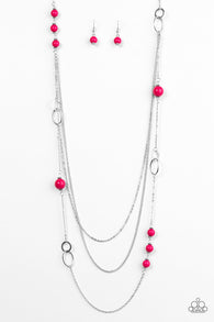 Absolutely It! Pink Necklace-ShelleysBling.com-ShelleysPaparazzi.com