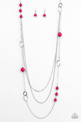 Absolutely It Pink Necklace-ShelleysBling.com-ShelleysPaparazzi.com