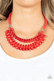 All Across the Globetrotter Red Necklace