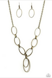 All Oval Town Brass Necklace