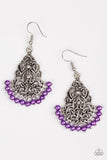 Baroque the Bank Purple Earrings-ShelleysBling.com-ShelleysPaparazzi.com