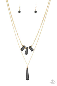 Basic Groundwork Black Necklace-ShelleysBling.com-ShelleysPaparazzi.com