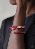 Bead Between the Lines Red Bracelet