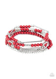 Bead Between the Lines Red Bracelet