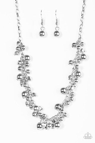 Belle Of The Ball Silver Necklace-ShelleysBling.com-ShelleysPaparazzi.com