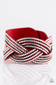 Big City Shimmer Red Urban Bracelet-ShelleysBling.com-ShelleysPaparazzi.com