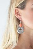 Bodaciously Boho Orange Earrings-ShelleysBling.com-ShelleysPaparazzi.com