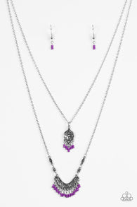 Bohemian Belle Purple Necklace-ShelleysBling.com-ShelleysPaparazzi.com