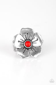 Boho Blossom Red Ring-ShelleysBling.com-ShelleysPaparazzi.com