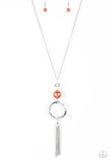 Bold Balancing Act Orange Necklace