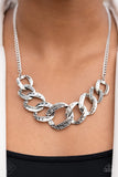 Bombshell Bling - Silver Necklace and Silver Bracelet Set