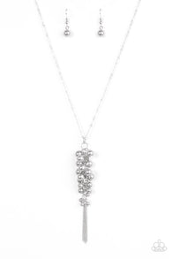 Bossy and I Know It Silver Necklace-ShelleysBling.com-ShelleysPaparazzi.com