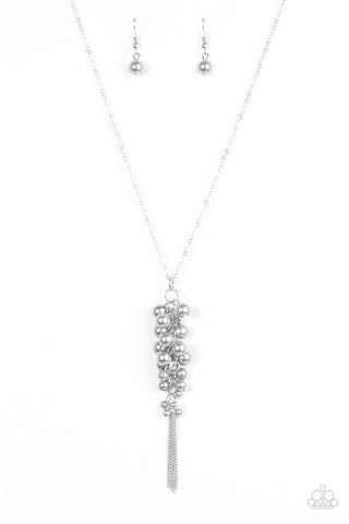 Bossy and I Know It Silver Necklace-ShelleysBling.com-ShelleysPaparazzi.com