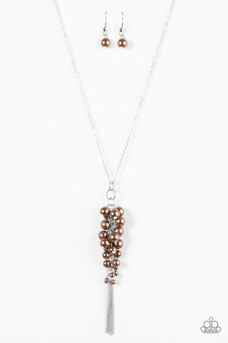 Bossy and I Know it Brown Necklace-ShelleysBling.com-ShelleysPaparazzi.com