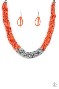 Brazilian Brilliance Orange Necklace-ShelleysBling.com-ShelleysPaparazzi.com