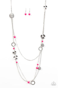 Bright Here, Bright Now Pink Necklace-ShelleysBling.com-ShelleysPaparazzi.com