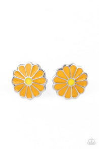 Budding Out - Orange Post Earrings