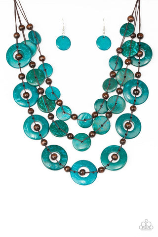 Catalina Coastin' Blue Necklace-ShelleysBling.com-ShelleysPaparazzi.com