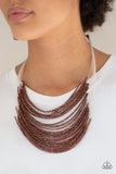 Catwalk Queen Copper Necklace-ShelleysBling.com-ShelleysPaparazzi.com