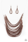 Catwalk Queen Copper Necklace-ShelleysBling.com-ShelleysPaparazzi.com