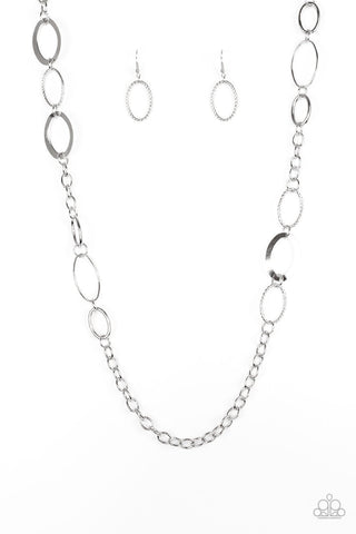 Chain Cadence Silver Necklace-ShelleysBling.com-ShelleysPaparazzi.com