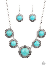 Circle the Wagons Blue Necklace