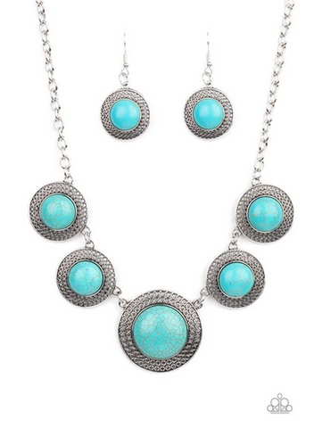 Circle the Wagons Blue Necklace