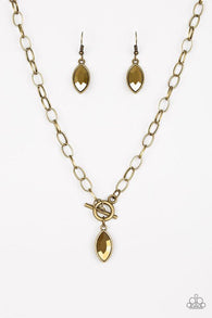 Club Sparkle Brass Necklace