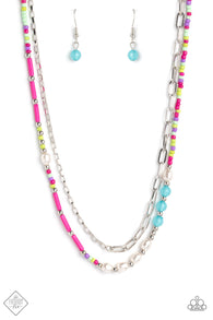 Coastal Composition - Pink Necklace and Bracelet Set