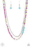 Coastal Composition - Pink Necklace and Bracelet Set