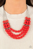 Coastal Cruise Red Necklace and Bracelet Set