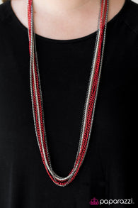Colorful Calamity Red Necklace and Bracelet Set