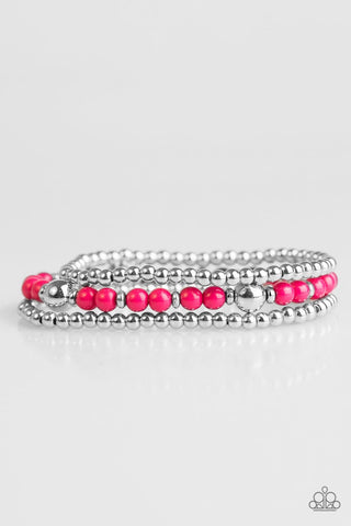 Colorfully Classy Pink Bracelet-ShelleysBling.com-ShelleysPaparazzi.com