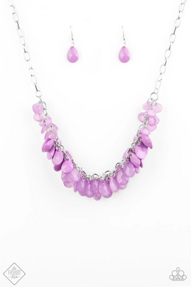 Colorfully Clustered Purple Necklace