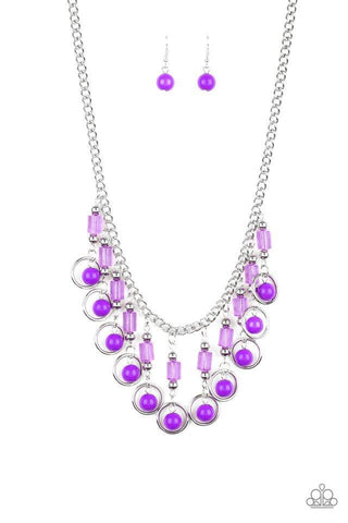 Cool Cascade Purple Necklace