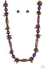 Cozumel Coast Purple Necklace-ShelleysBling.com-ShelleysPaparazzi.com