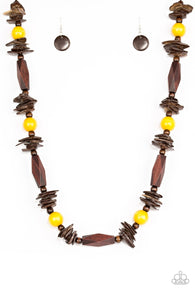 Cozumel Coast Yellow Necklace-ShelleysBling.com-ShelleysPaparazzi.com