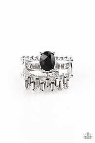 Crowned Victor Black Ring