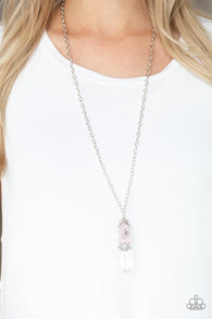 Crystal Cascade Pink Necklace